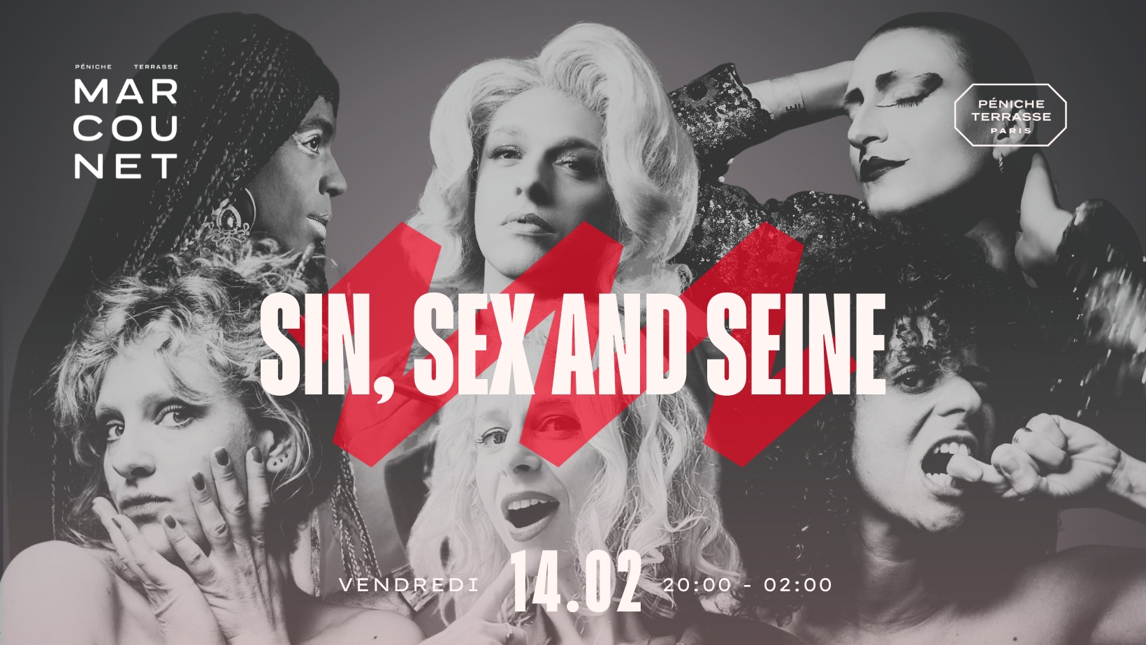 No Saint-Valentin « Sin Sex & Seine », contre-soirée avec Drag Shows à bord d’une péniche à Paris